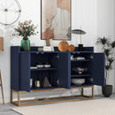 TREXM Modern Sideboard Elegant Buffet Cabinet with Large Storage Space for Dining Room, Entryway (Navy) - Supfirm