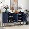 TREXM Modern Sideboard Elegant Buffet Cabinet with Large Storage Space for Dining Room, Entryway (Navy) - Supfirm