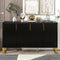 TREXM Modern sideboard with Four Doors, Metal handles & Legs and Adjustable Shelves Kitchen Cabinet (Black) - Supfirm