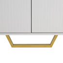 TREXM Modern sideboard with Four Doors, Metal handles & Legs and Adjustable Shelves Kitchen Cabinet (White) - Supfirm