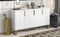 TREXM Modern sideboard with Four Doors, Metal handles & Legs and Adjustable Shelves Kitchen Cabinet (White) - Supfirm