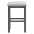 TREXM Multipurpose Home Kitchen Dining Bar Table Set with 3 Upholstered Stools(Gray) - Supfirm