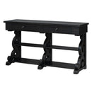 TREXM Retro Console Table/Sideboard with Ample Storage, Open Shelves and Drawers for Entrance, Dinning Room, Living Room (Antique Black) - Supfirm