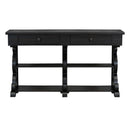 TREXM Retro Console Table/Sideboard with Ample Storage, Open Shelves and Drawers for Entrance, Dinning Room, Living Room (Antique Black) - Supfirm