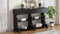 TREXM Retro Console Table/Sideboard with Ample Storage, Open Shelves and Drawers for Entrance, Dinning Room, Living Room (Antique Black) - Supfirm