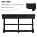 TREXM Retro Console Table/Sideboard with Ample Storage, Open Shelves and Drawers for Entrance, Dinning Room, Living Room (Antique Black) - Supfirm