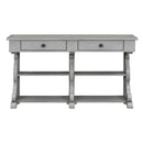 TREXM Retro Console Table/Sideboard with Ample Storage, Open Shelves and Drawers for Entrance, Dinning Room, Living Room (Antique Gray) - Supfirm