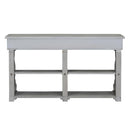 TREXM Retro Console Table/Sideboard with Ample Storage, Open Shelves and Drawers for Entrance, Dinning Room, Living Room (Antique Gray) - Supfirm