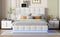 Tufted Upholstered Platform Bed with Hydraulic Storage System,Queen Size PU Storage Bed with LED Lights and USB charger, White - Supfirm