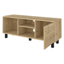 Tv Stand for TV´s up 43" Three Open Shelves Fredericia, One Cabinet, Light Oak Finish - Supfirm