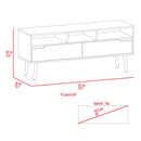 Tv Stand for TV´s up 52" Bull, Three Open Shelves, Two Flexible Drawers, Dark Walnut Finish - Supfirm