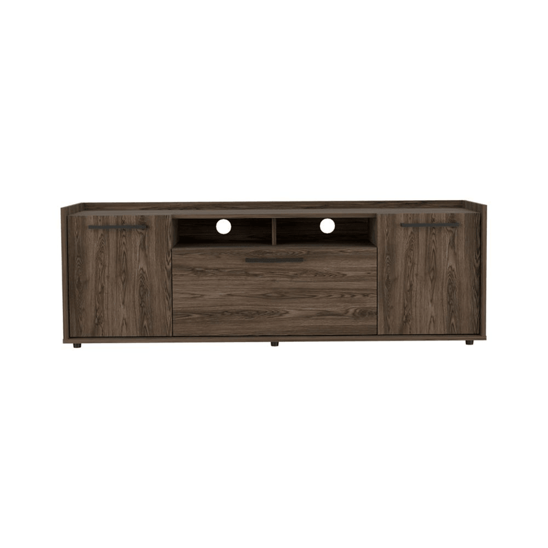 Tv Stand for TV´s up 55" Dext, One Cabinet, Double Door, Dark Walnut Finish - Supfirm