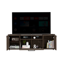 Tv Stand for TV´s up 55" Dext, One Cabinet, Double Door, Dark Walnut Finish - Supfirm