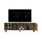 TV Stand for TV´s up 70" Estocolmo, Four Open Shelves, Light Oak Finish - Supfirm