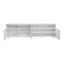 TV Stand High Gloss Doors Modern TV Stand LED (White) - Supfirm