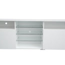 TV Stand High Gloss Doors Modern TV Stand LED (White) - Supfirm