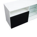 TV Stand High Gloss Doors Modern TV Stand LED(White/Black) - Supfirm