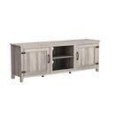 TV Stand Storage Media Console Entertainment Center With Two Doors, Grey Walnut - Supfirm