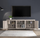 TV Stand Storage Media Console Entertainment Center With Two Doors, Grey Walnut - Supfirm