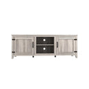 TV Stand Storage Media Console Entertainment Center With Two Doors, Grey Walnut - Supfirm