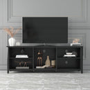 TV Stand Storage Media Console Entertainment Center,Tradition Black - Supfirm