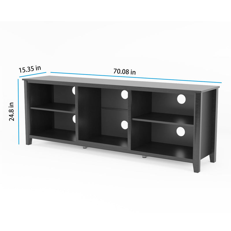 TV Stand Storage Media Console Entertainment Center,Tradition Black - Supfirm