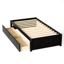 Twin Bed with 2 Drawers, Solid Wood, No Box Spring Needed ,Espresso - Supfirm