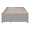 Twin Bed with 2 Drawers, Solid Wood, No Box Spring Needed ,Grey - Supfirm