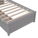 Twin Bed with 2 Drawers, Solid Wood, No Box Spring Needed ,Grey - Supfirm