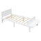 Twin Bed with Footboard Bench ,White - Supfirm