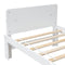 Twin Bed with Footboard Bench ,White - Supfirm