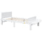 Twin Bed with Footboard Bench ,White - Supfirm