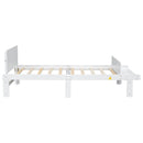 Twin Bed with Footboard Bench ,White - Supfirm