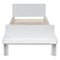 Twin Bed with Footboard Bench ,White - Supfirm