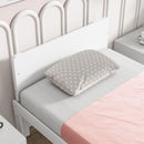 Twin Bed with Footboard Bench ,White - Supfirm