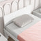 Twin Bed with Footboard Bench ,White - Supfirm