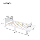 Twin Bed with Footboard Bench ,White - Supfirm