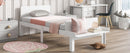 Twin Bed with Footboard Bench ,White - Supfirm