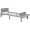 Twin Bed with Footboard Bench,Grey - Supfirm