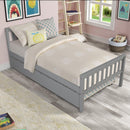 Twin Bed with Trundle, Platform Bed Frame with Headboard and Footboard, for Bedroom Small Living Space,No Box Spring Needed,Grey - Supfirm