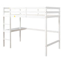 Twin Loft Bed with built-in desk,White - Supfirm