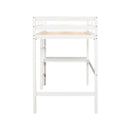 Twin Loft Bed with built-in desk,White - Supfirm