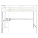 Twin Loft Bed with built-in desk,White - Supfirm