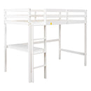 Twin Loft Bed with built-in desk,White - Supfirm