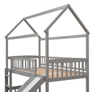 Twin Loft Bed with Slide, House Bed with Slide,White(OLD SKU :LT000212AAE) - Supfirm