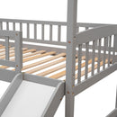 Twin Loft Bed with Slide, House Bed with Slide,White(OLD SKU :LT000212AAE) - Supfirm