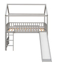 Twin Loft Bed with Slide, House Bed with Slide,White(OLD SKU :LT000212AAE) - Supfirm