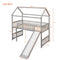 Twin Loft Bed with Slide, House Bed with Slide,White(OLD SKU :LT000212AAE) - Supfirm