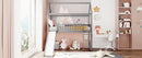 Twin Loft Bed with Slide, House Bed with Slide,White(OLD SKU :LT000212AAE) - Supfirm