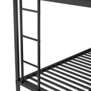 Twin over Full Bed with Sturdy Steel Frame, Bunk Bed with Twin Size Trundle, Two-Side Ladders, Black(OLD SKU:MF194424AAB) - Supfirm